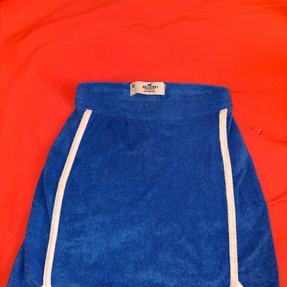 Hollister Blue Mini Skirt with White Accents